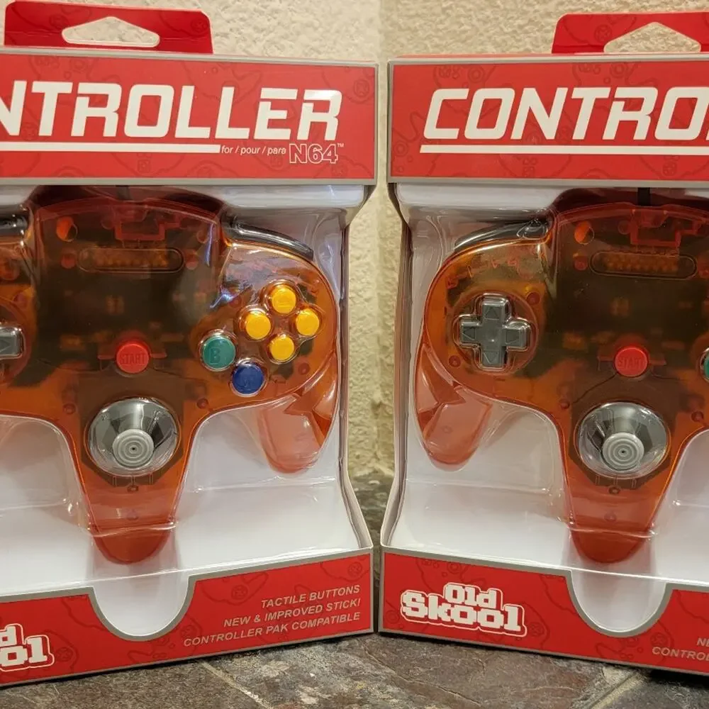 2 N64 Controllers - Fire Orange (NEW) - Nintendo - Funtastic - Nintendo64